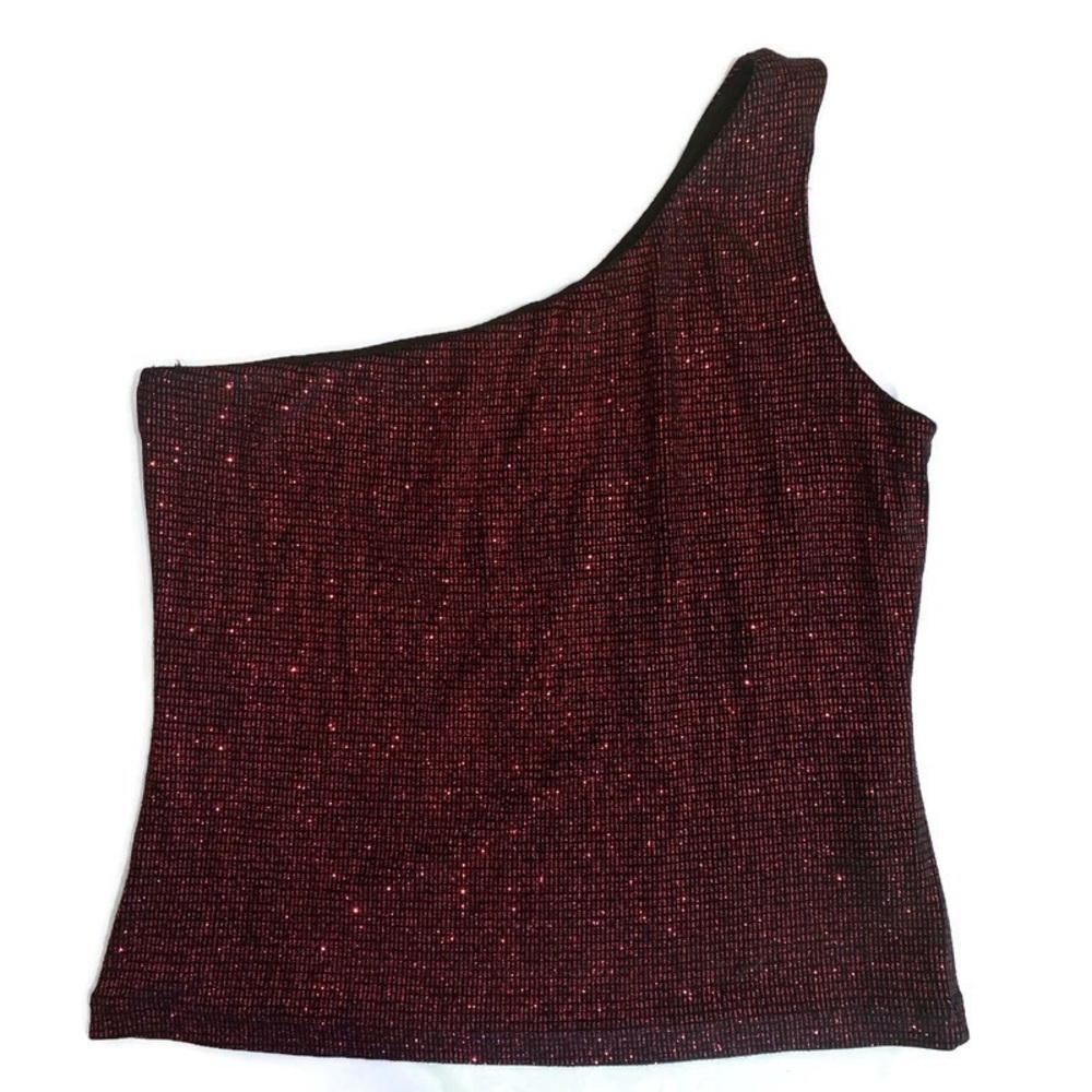 Xscape one  shoulder Sequence blouse